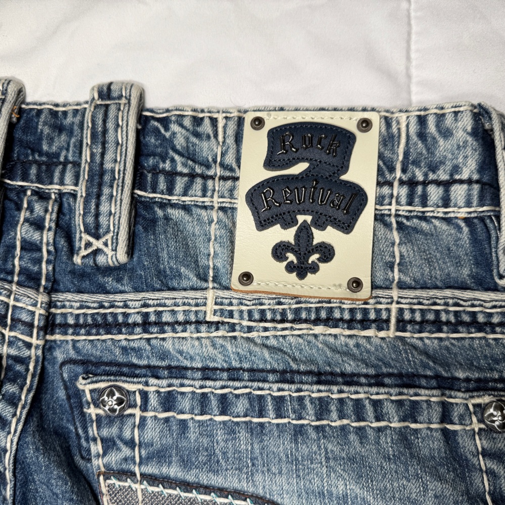 Rock Revival Blue Men's Jeans - Picture 9 of 16